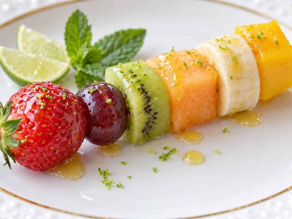 Espetinho de Frutas para Crianças: Receita Divertida, Colorida e Saudável - Empratamento