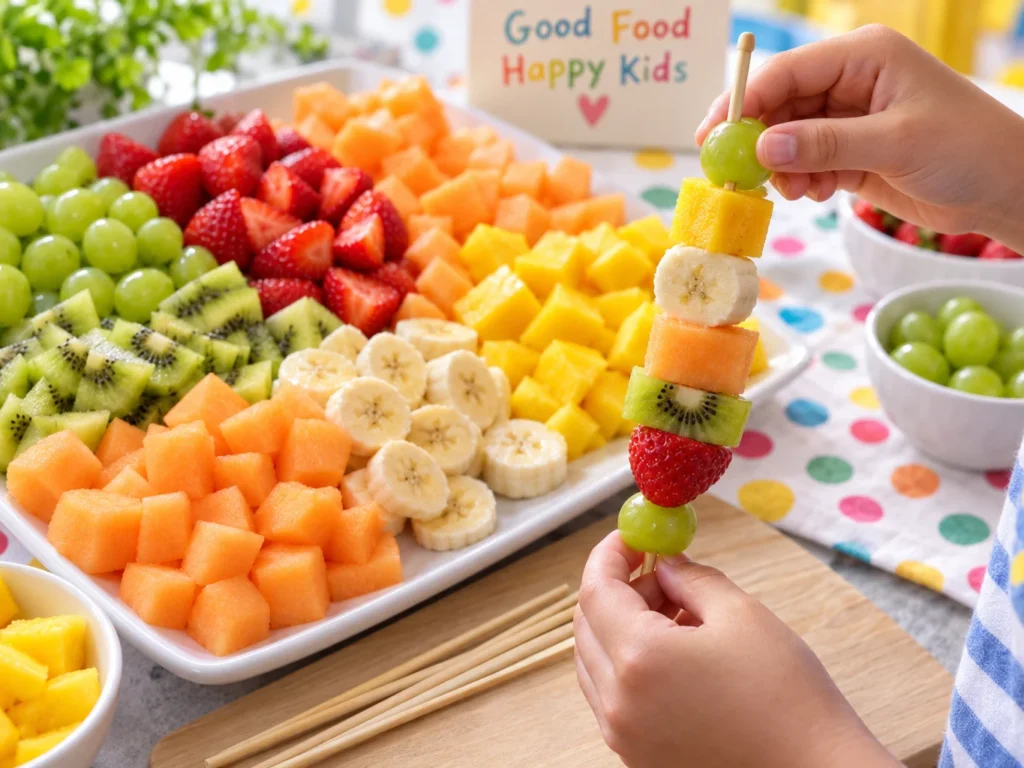 Passo 4 da receita Espetinho de Frutas para Crianças: Receita Divertida, Colorida e Saudável